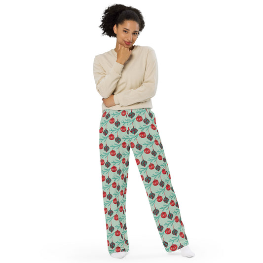 Ornaments All-over print unisex wide-leg pants