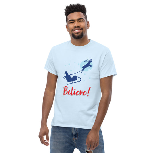 Santa Sleigh Believe! Men's Classic Tee